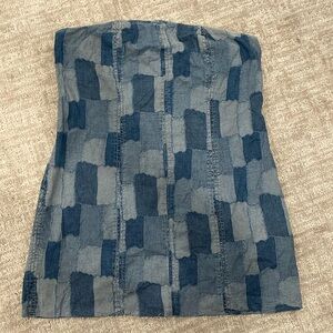 Denim strapless mini dress